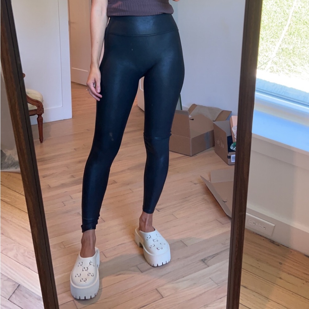 Spanx Faux leather leggings, size small
